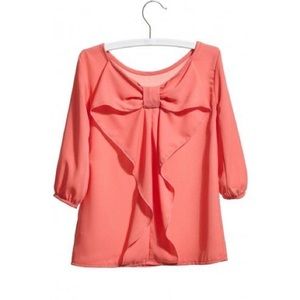 ✨ Bow Back Woven Blouse Top